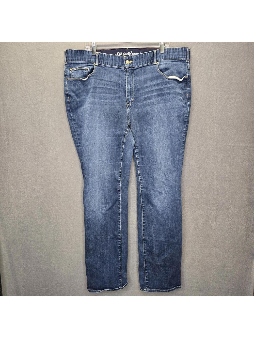 Eddie Bauer Curvy Fit Straight Leg Jeans Women's Plus Size 22W Blue Denim